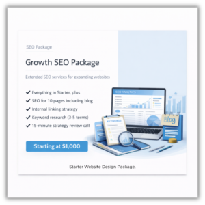 SEO Growth Package for small businesses with advanced on-page SEO, keyword research, and internal linking strategy to improve Google rankings